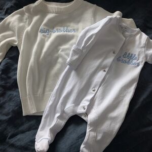 Kids White and Blue Matching Set